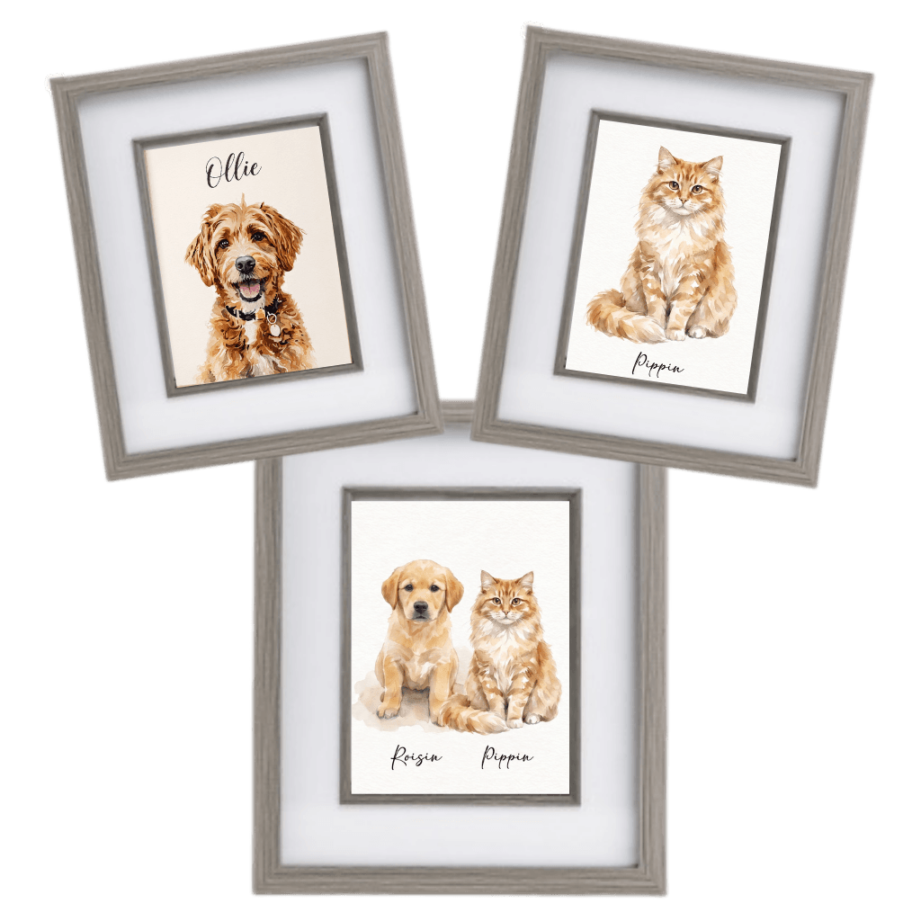 custom cat and dog portrait frames